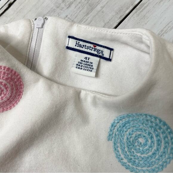 Hartstrings White dress with colored spirals 4T - Picture 4 of 5